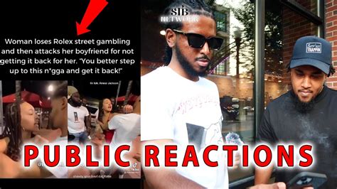 woman loses rolex street gamble|Yo, this chick straight up lost her Rolex in a street gamble, then .